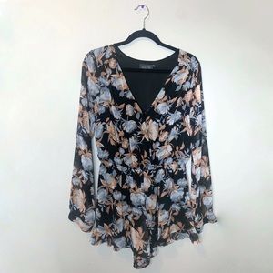 Nordstrom ASTR Black Floral Romper